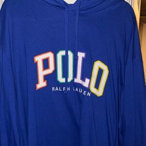 Polo by Ralph Lauren Multicolor Logo Blue Hoodie
